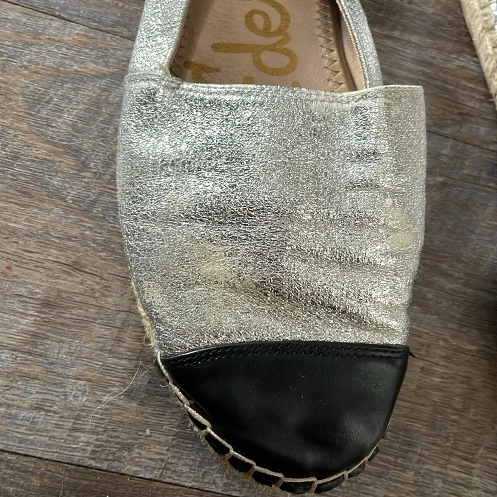 Sam Edelman Silver and Black Espadrilles